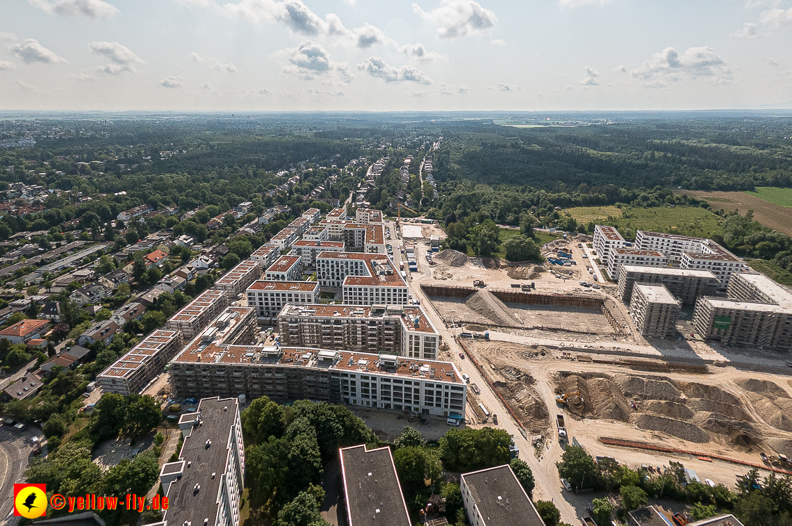 07.06.2023 - Aktuelle Luftbilder aus dem Alexisquartier und Pandion Verde in Neuperlach in München